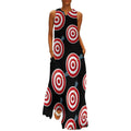 Robe longue maxi maxi sans manches pour femme, col en V, coupe ample, unie, avec poches, motif œil de taureau