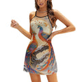 Robe d'été Two Phoenixes in Winter pour femme, mini-robe décontractée à bretelles spaghetti ajustables, robe de plage